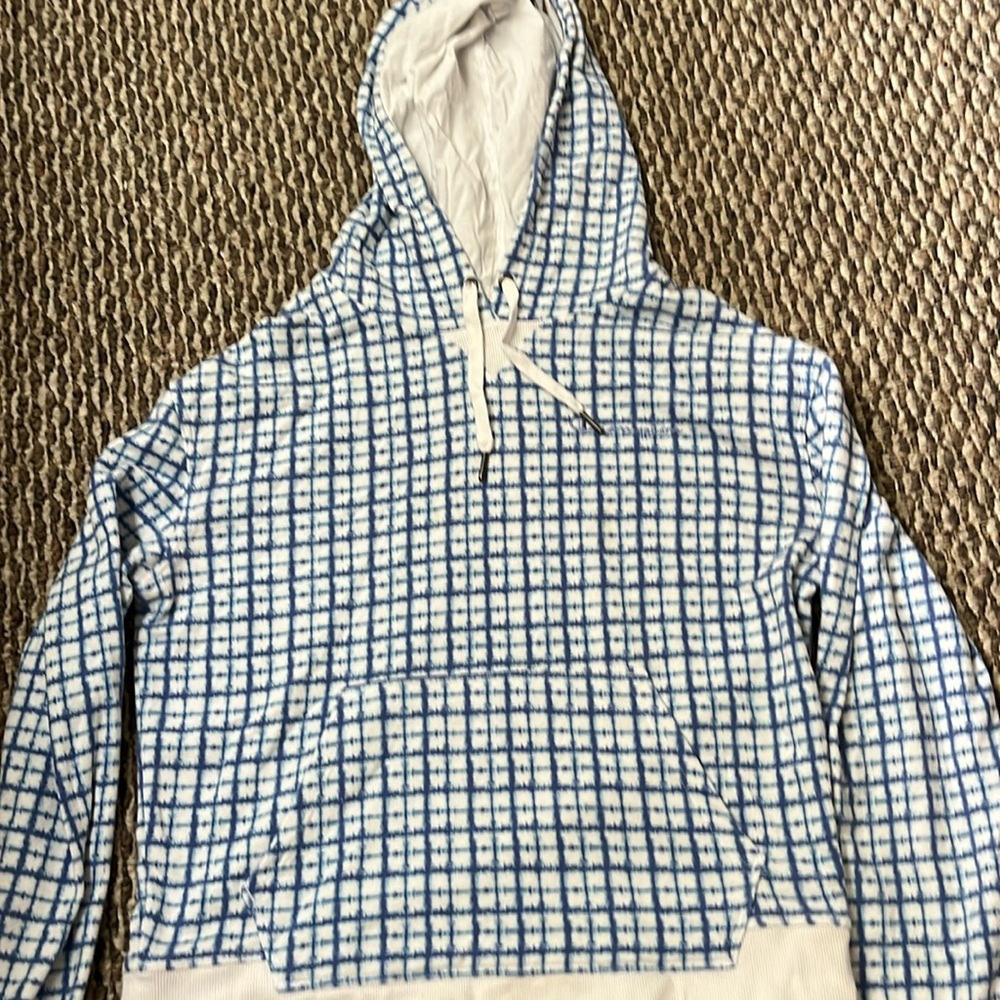 Champion, blue grid crop sweatshirt